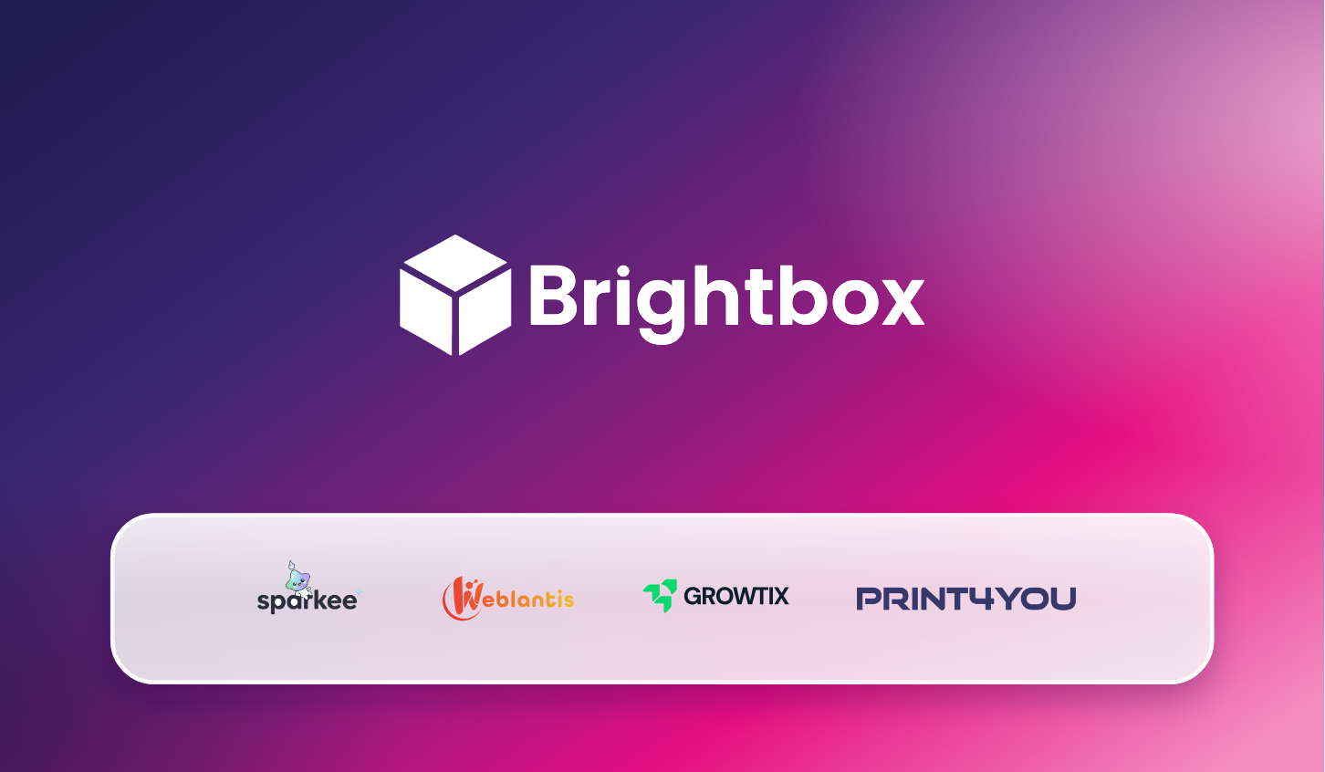 Rub vizitky Brightbox s logy agentur skupiny